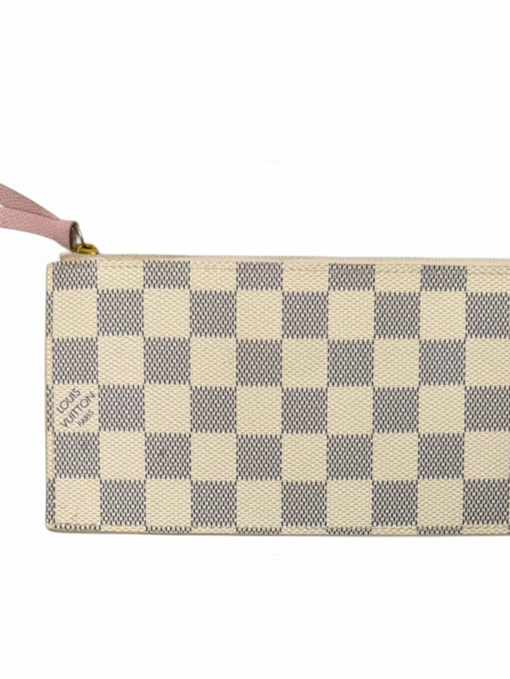 Louis Vuitton Damier Azur Felicie Zipper Insert Pouch Pink Interior Authentic